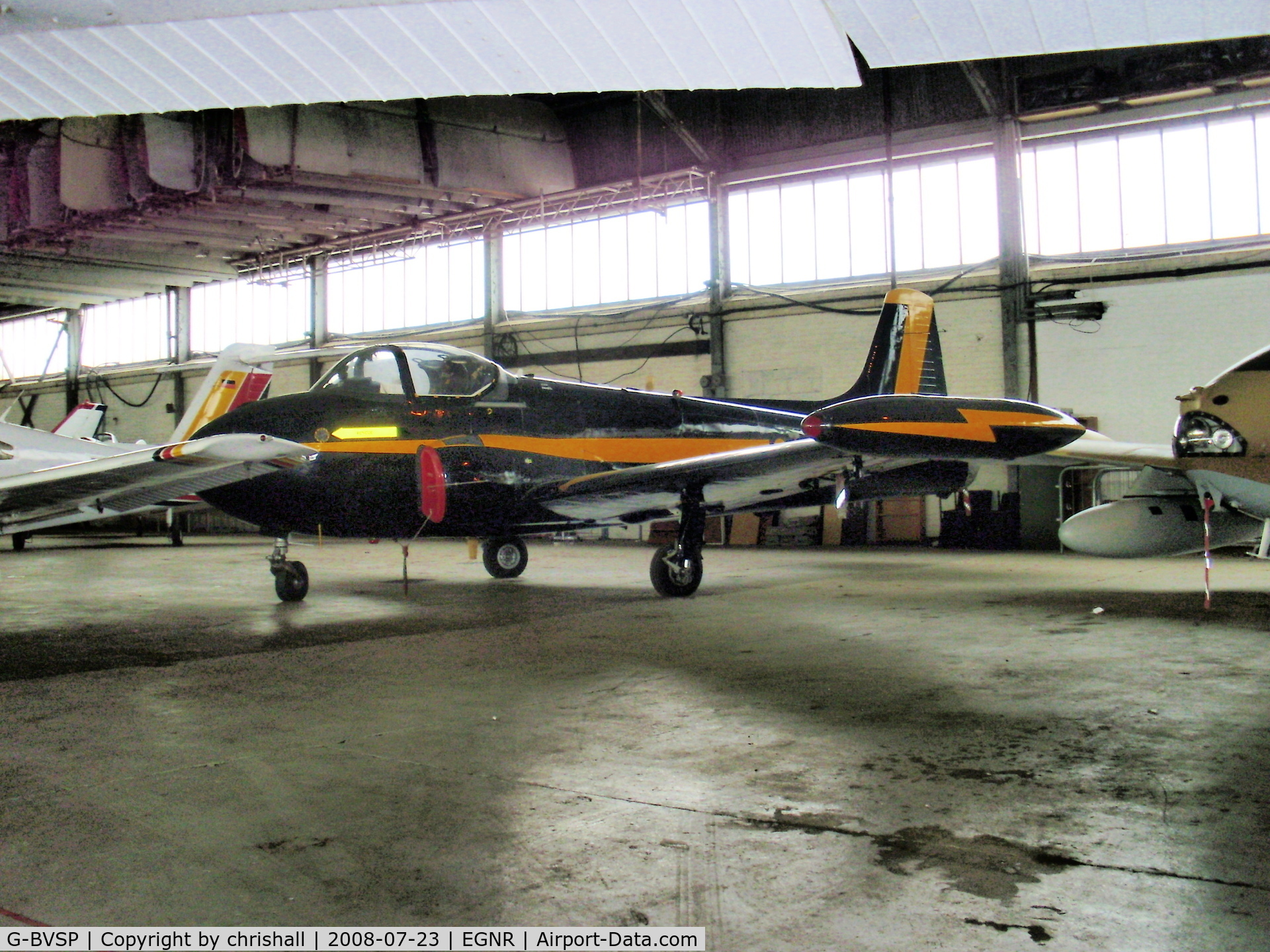 G-BVSP, 1959 Hunting P-84 Jet Provost T.3A C/N PAC/W/6327, one of several stored at Hawarden