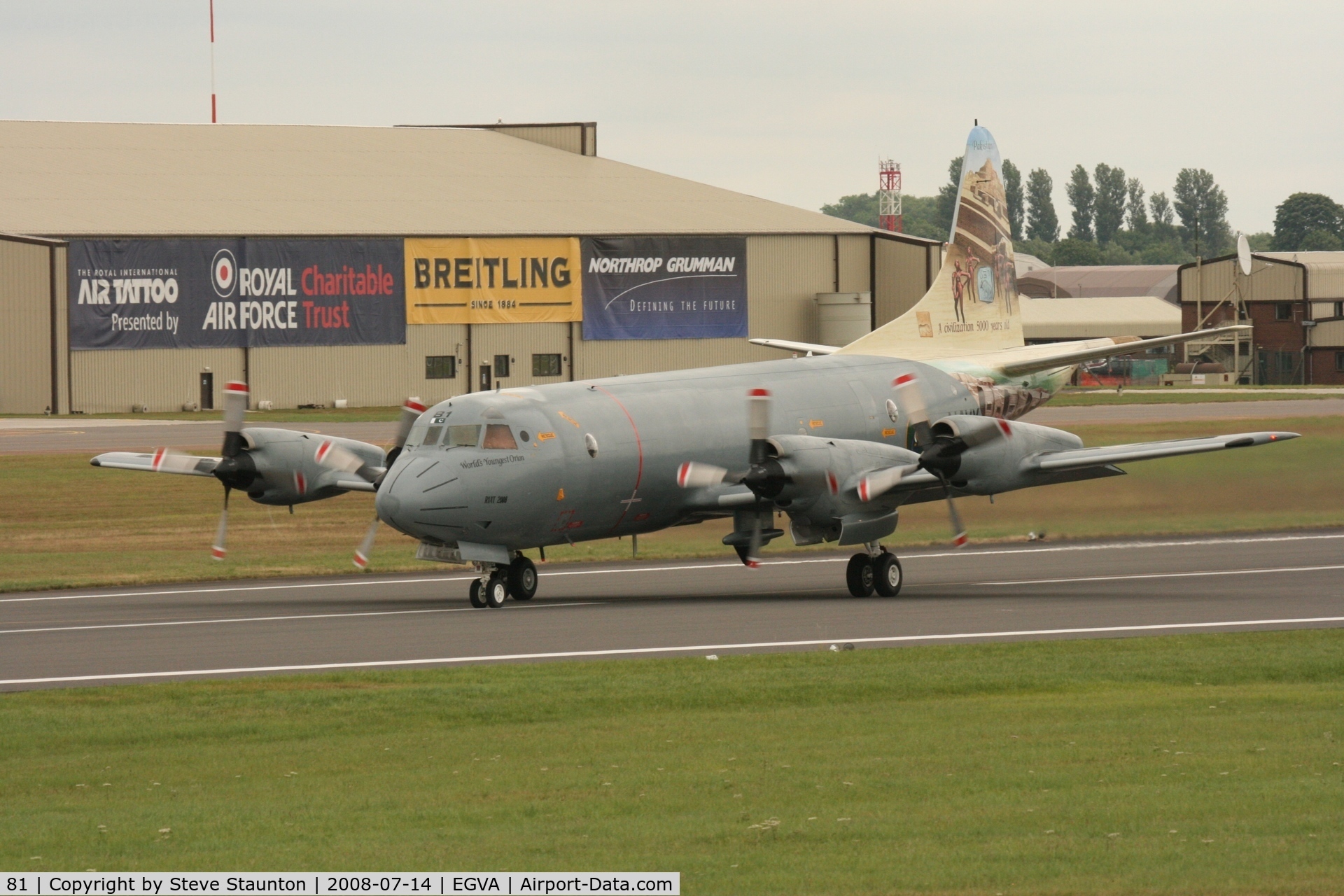 81, Lockheed P-3C Orion C/N 285J-5825, Taken at the Royal International Air Tattoo 2008 during arrivals and departures (show days cancelled due to bad weather)