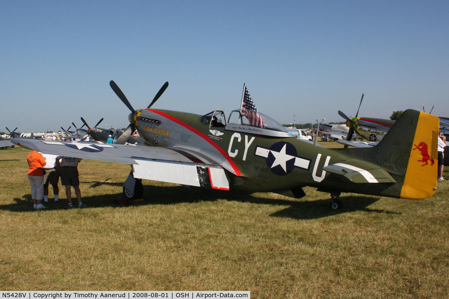N5428V, 1944 North American P-51D Mustang C/N 122-39723, AirVenture 2008, note new CAF logo