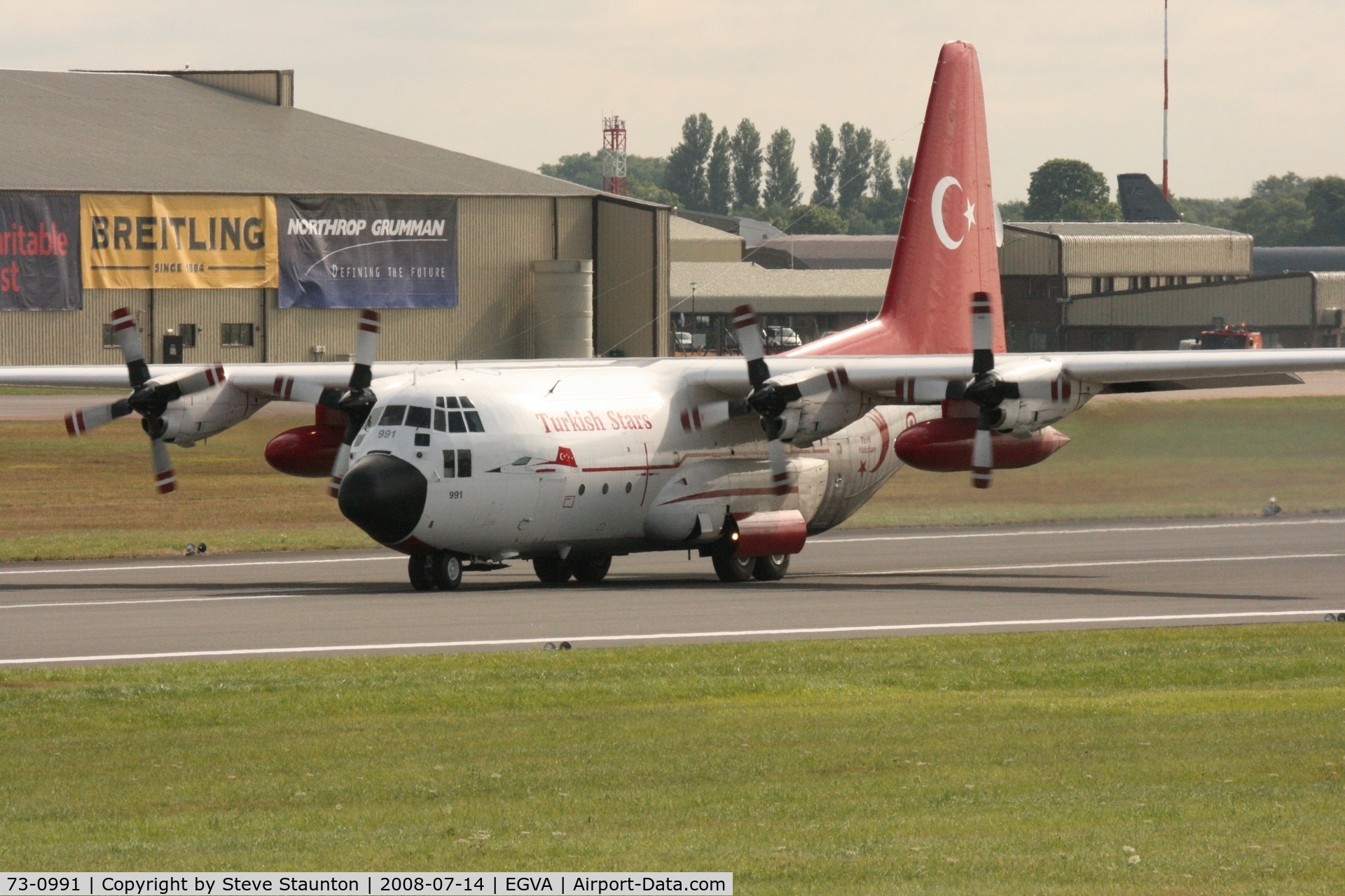 73-0991, 1973 Lockheed C-130E Hercules C/N 382-4524, Taken at the Royal International Air Tattoo 2008 during arrivals and departures (show days cancelled due to bad weather)