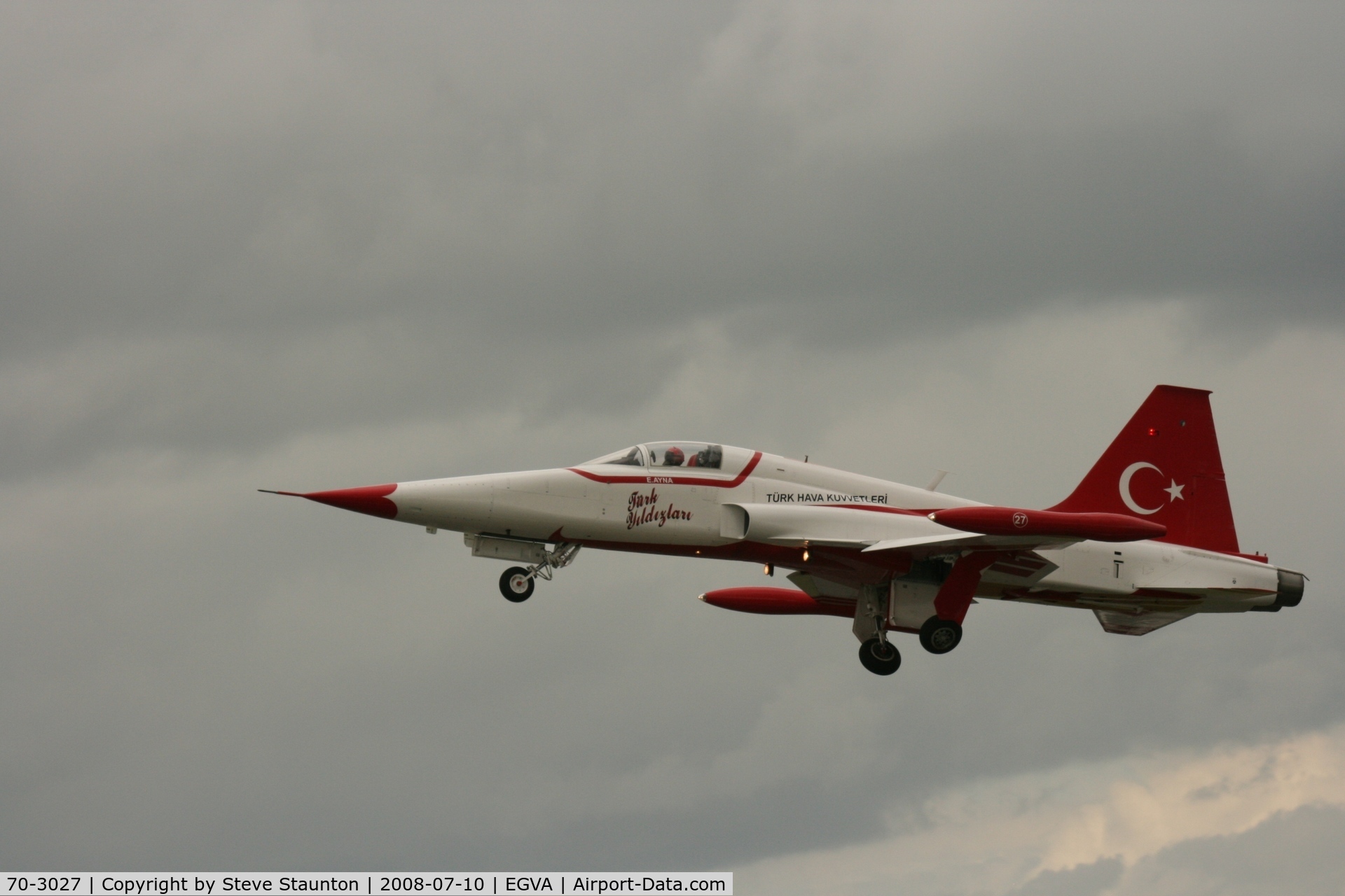 70-3027, Northrop NF-5A Freedom Fighter C/N 3027, Taken at the Royal International Air Tattoo 2008 during arrivals and departures (show days cancelled due to bad weather)