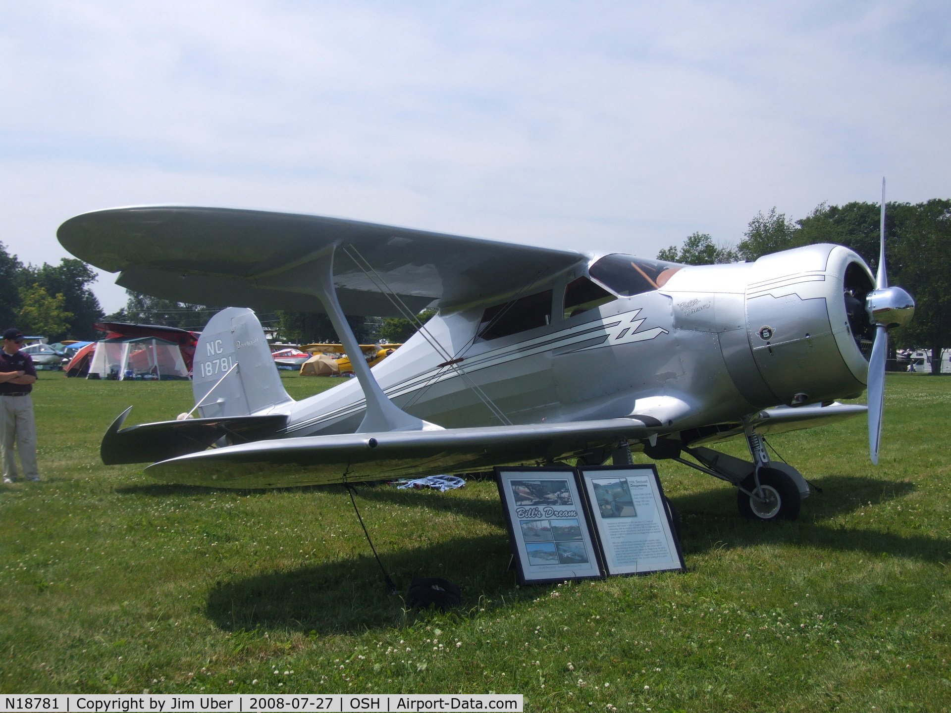 N18781, 1938 Beech F17D Staggerwing C/N 204, On display in the Vintage section at Airventure