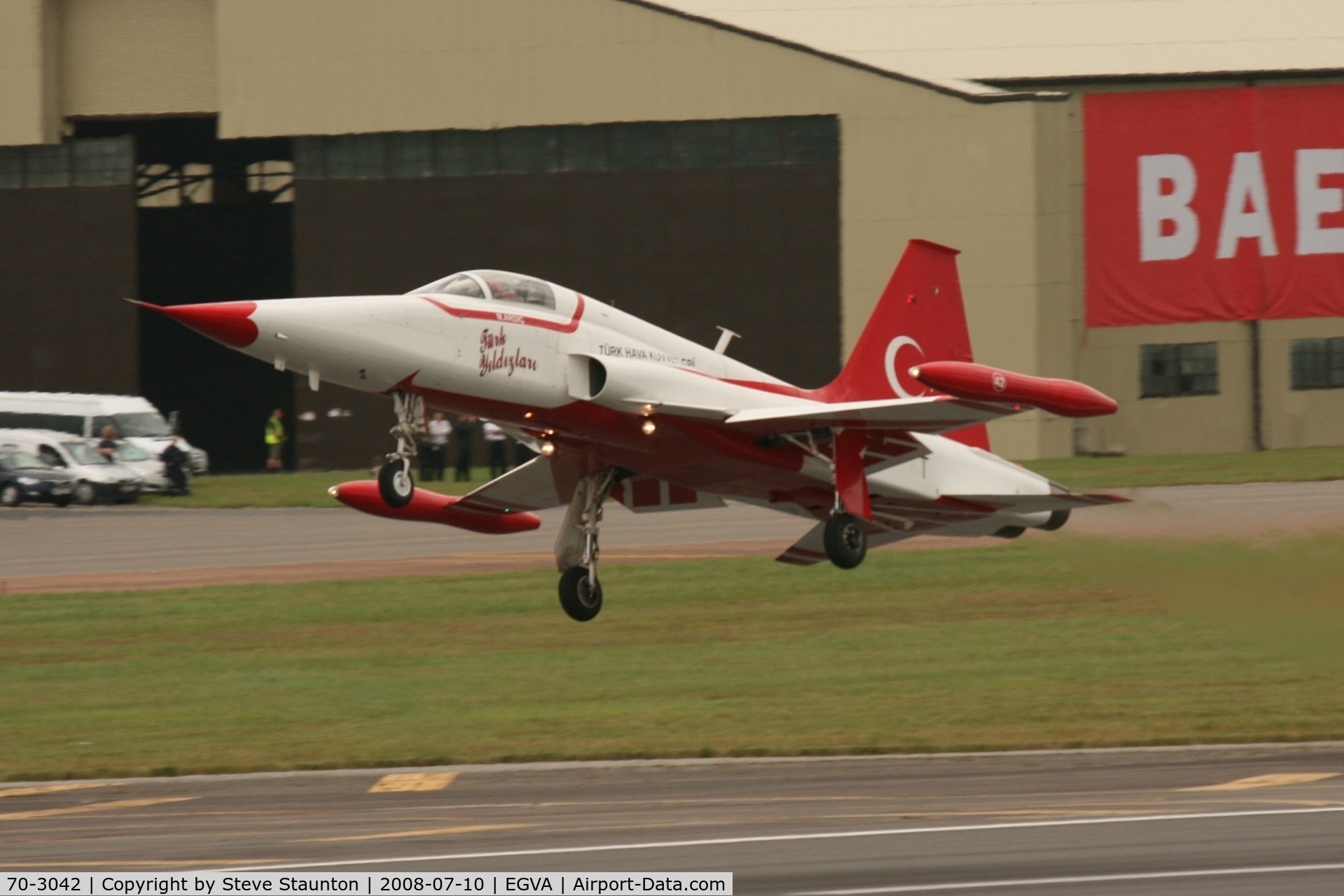 70-3042, Northrop NF-5 Freedom Fighter C/N 3042, Taken at the Royal International Air Tattoo 2008 during arrivals and departures (show days cancelled due to bad weather)