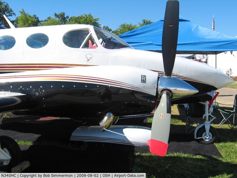 N340HC, 1979 Cessna 340A C/N 340A0638, On display with Rolls Royce engine conversion at Airventure 2008 - Oshkosh, WI