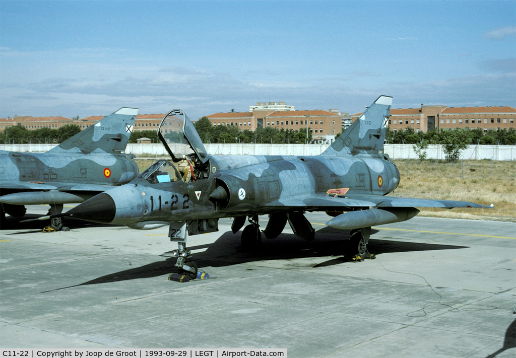C11-22, Dassault Mirage IIIEE C/N 630, This Mirage was last noted in Getafe store during 1999. It has probably been scrapped since.