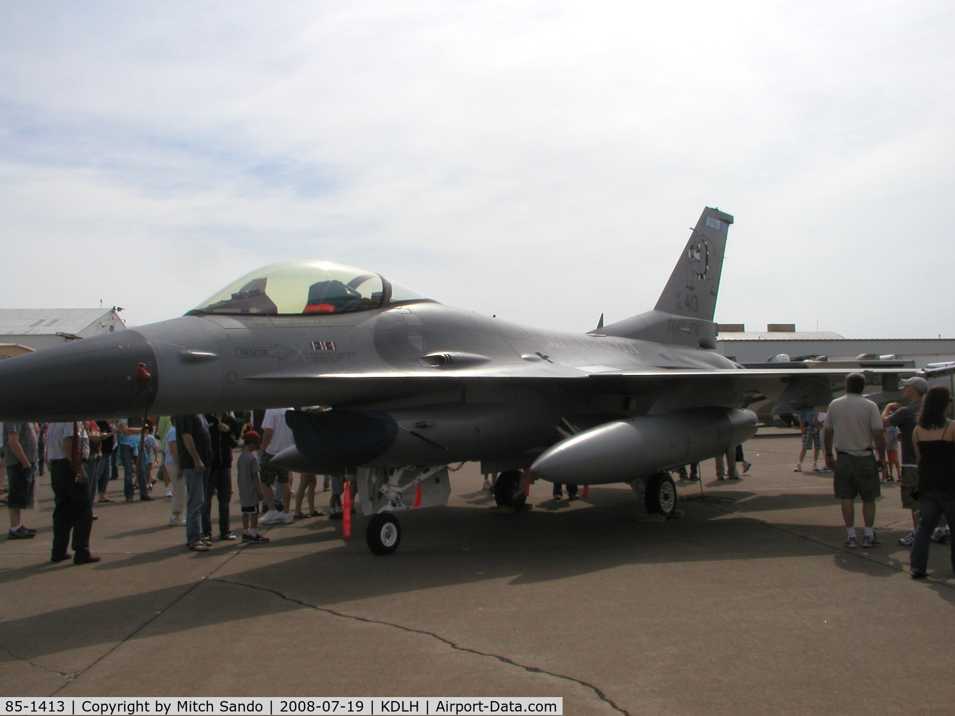 85-1413, General Dynamics F-16C Fighting Falcon C/N 5C-193, Duluth Air and Aviation Expo 2008.