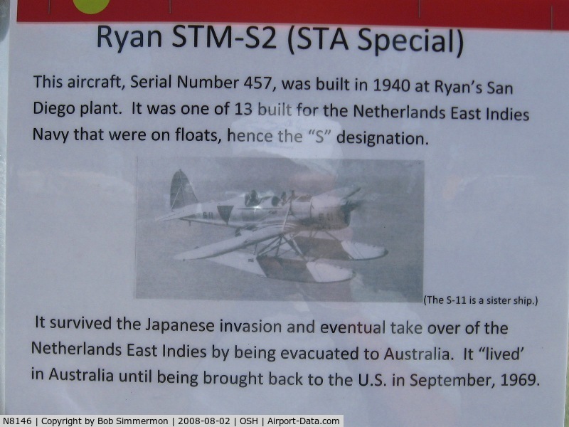 N8146, 1940 Ryan Aeronautical ST-A Special C/N 457, Airventure 2008 - Oshkosh, WI