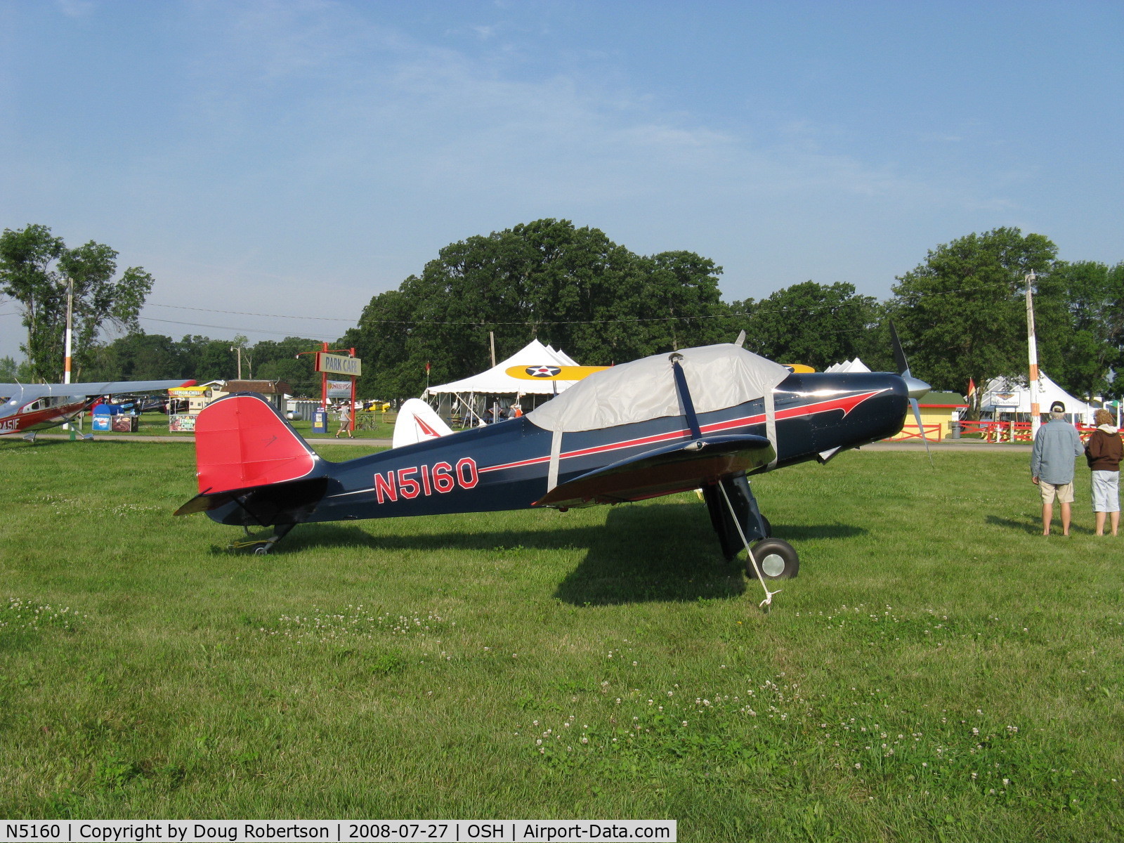 N5160, 1952 Rawdon T1 C/N T1-6, 1952 Rawdon Brothers Aircraft T1 trainer, Lycoming O-320 150 Hp, originally a rare production aircraft but now registered Experimental. EAA 2008 Classic Preservation Award winner.