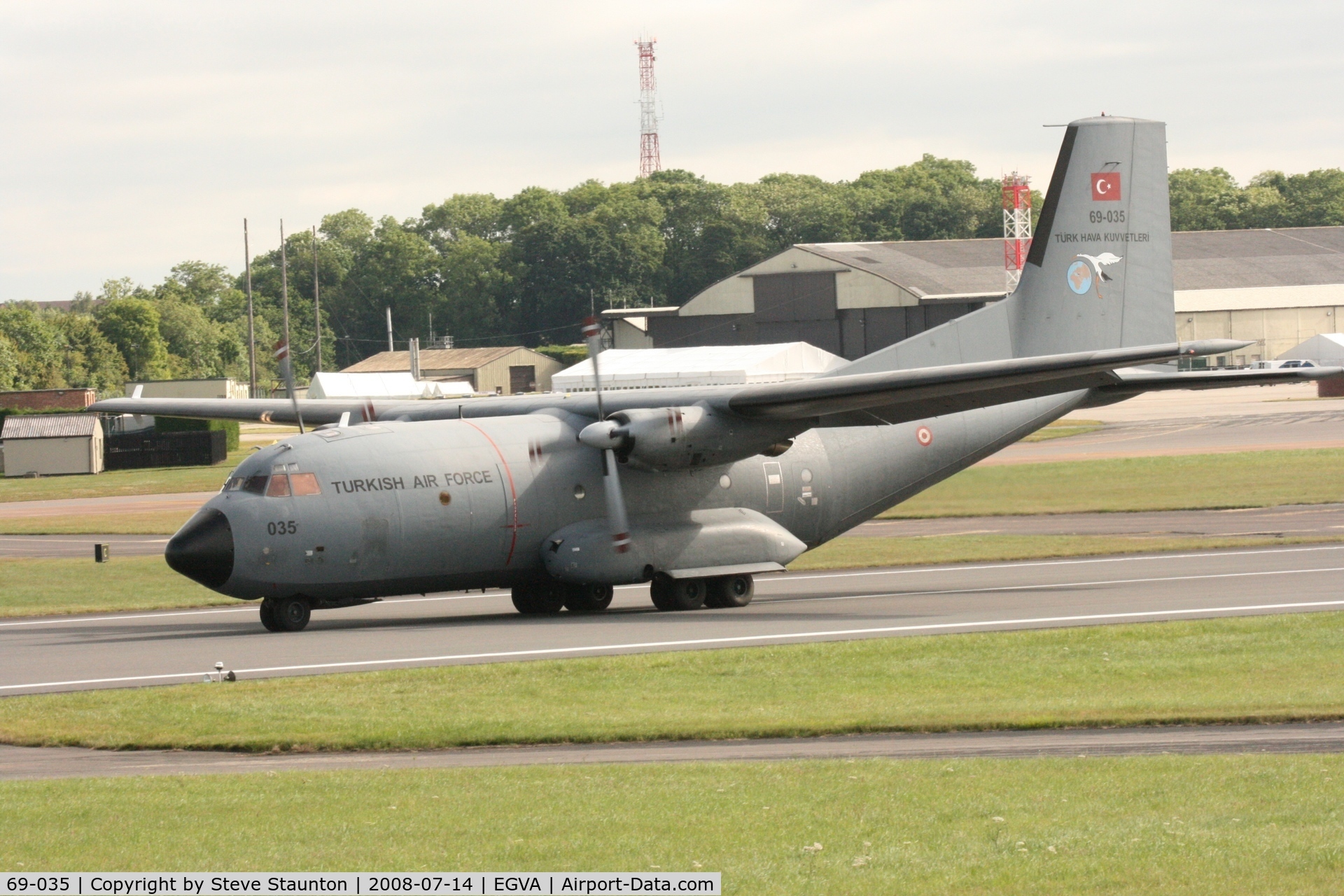 69-035, Transall C-160D C/N D35, Taken at the Royal International Air Tattoo 2008 during arrivals and departures (show days cancelled due to bad weather)