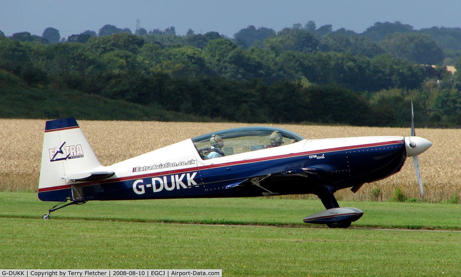 G-DUKK, 2000 Extra EA-300L C/N 125, Resident aircraft at Sherburn - seen during 2008 LAA Regional Fly in