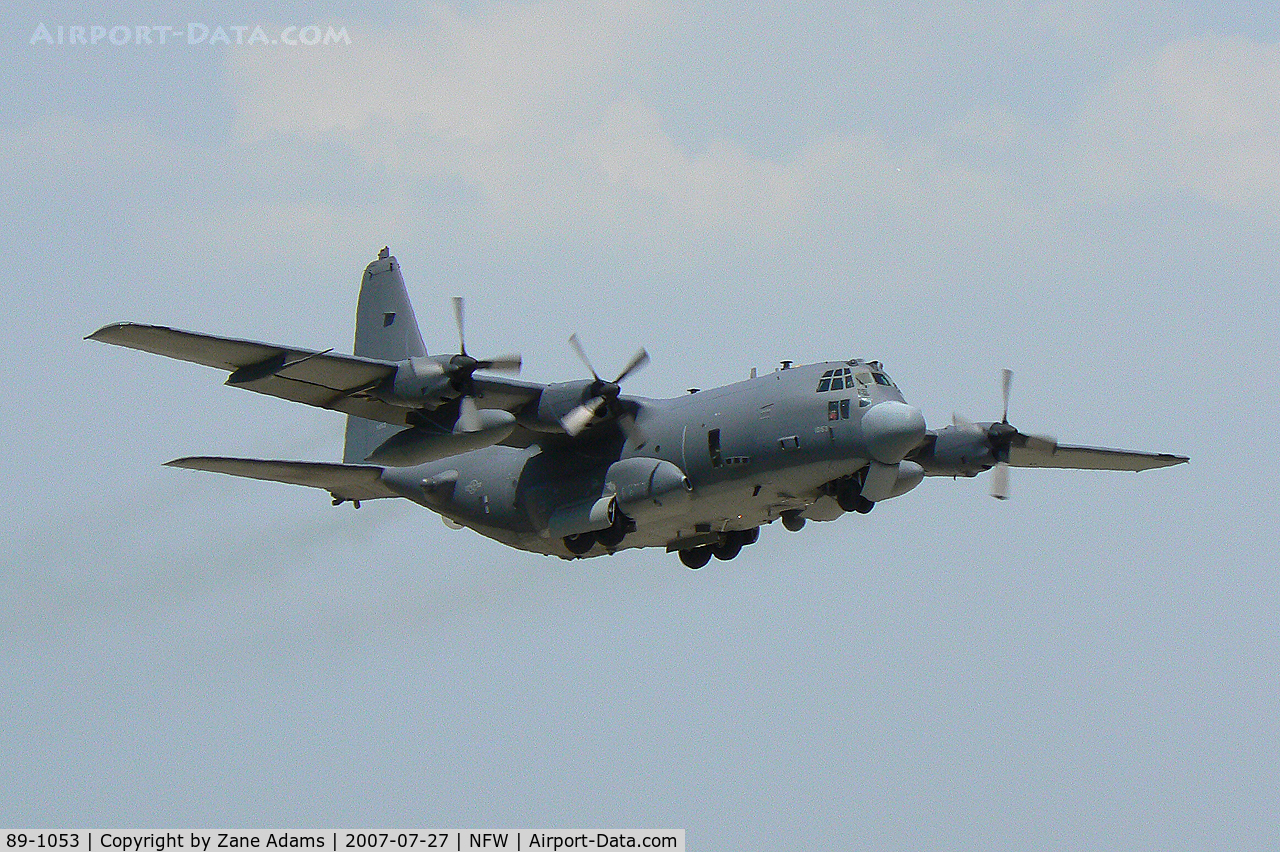 89-1053, 1989 Lockheed AC-130U Spooky II C/N 382-5201, AC-130 Spooky departing carswell Field (NASJRB Ft. Worth)