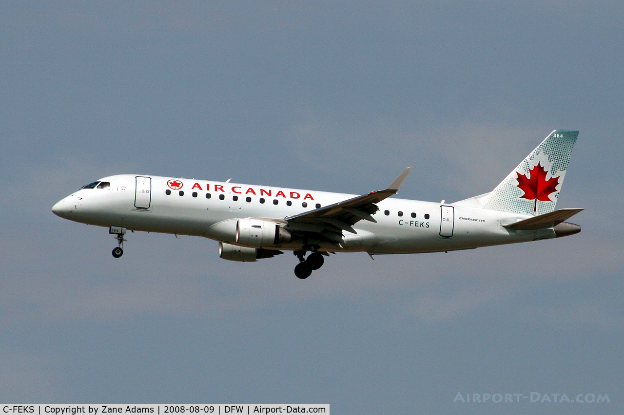 C-FEKS, 2005 Embraer 175SU (ERJ-170-200SU) C/N 17000110, Air Canada landing at DFW