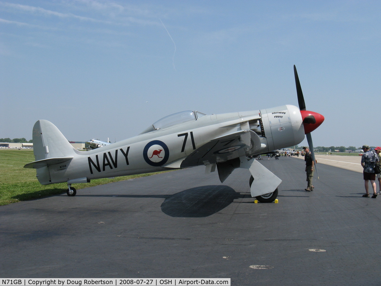 N71GB, 1949 Hawker Sea Fury T.20 C/N 37525, 1949 Hawker SEA FURY TMK 20, Wright R-3350-42 for original Bristol Centaurus radial of 2,480 Hp, 'Southern Cross'