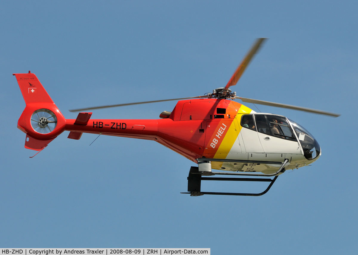 HB-ZHD, 2006 Eurocopter EC-120B Colibri C/N 1432, Landing at BB Heli Landing Area nere Heli Grill.