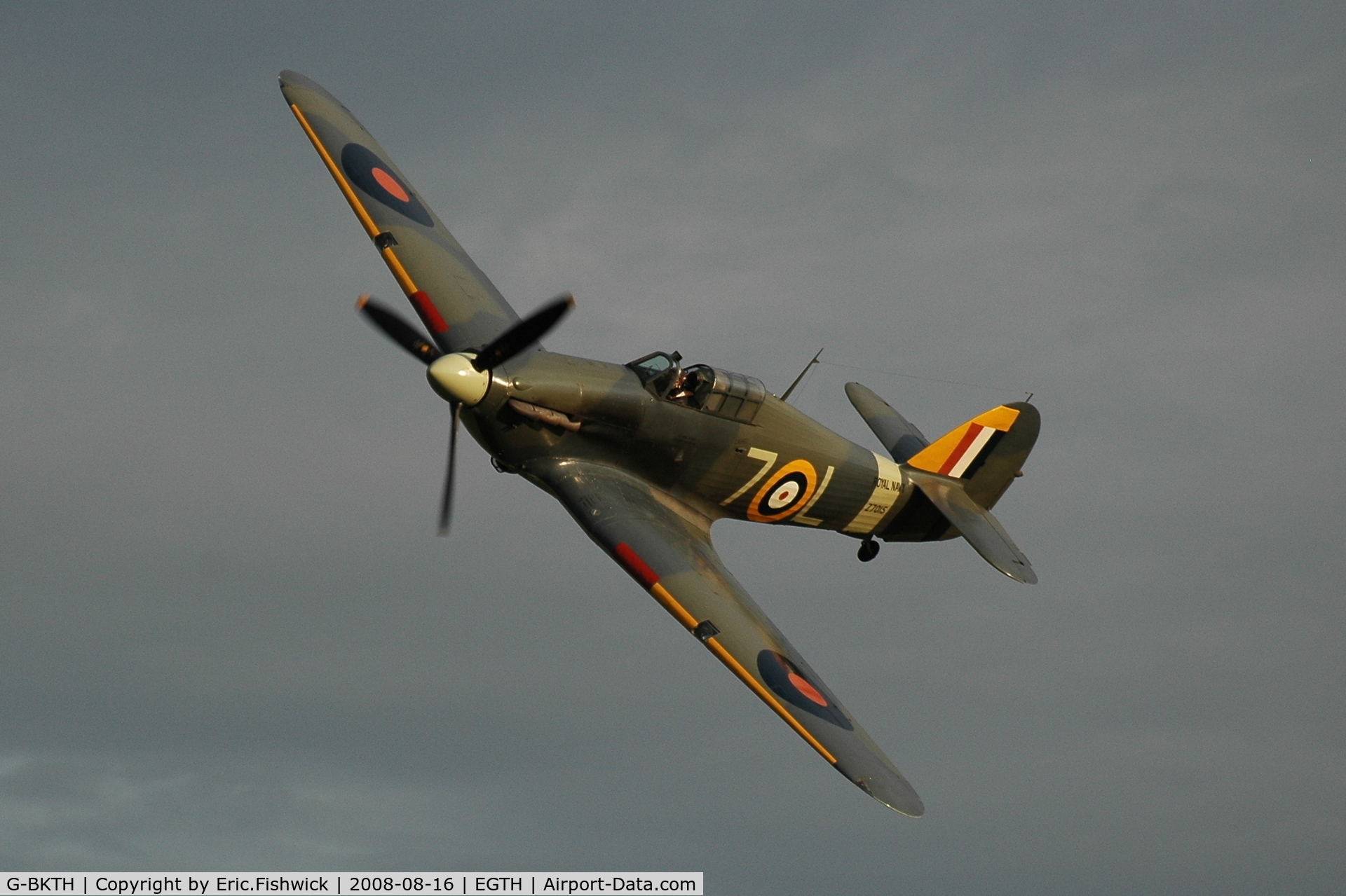 G-BKTH, 1939 Hawker (CCF) Sea Hurricane Mk1B C/N CCF/41H/4013, 43. '7-L' at Shuttleworth Evening Air Display 16 Aug 2008