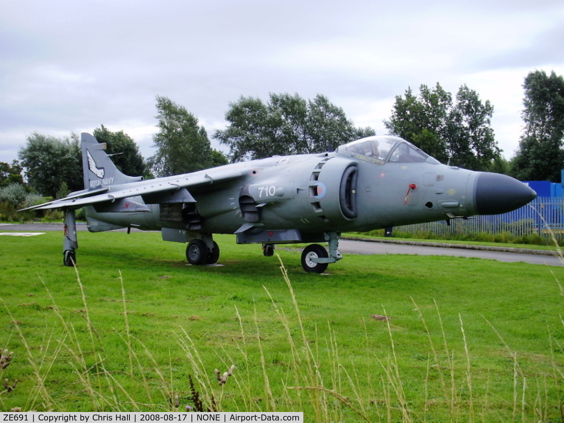 ZE691, 1987 British Aerospace Sea Harrier F/A.2 C/N B50/P19, Sea Harrier FA2 now in private hands and on display in Winsford, Cheshire, UK