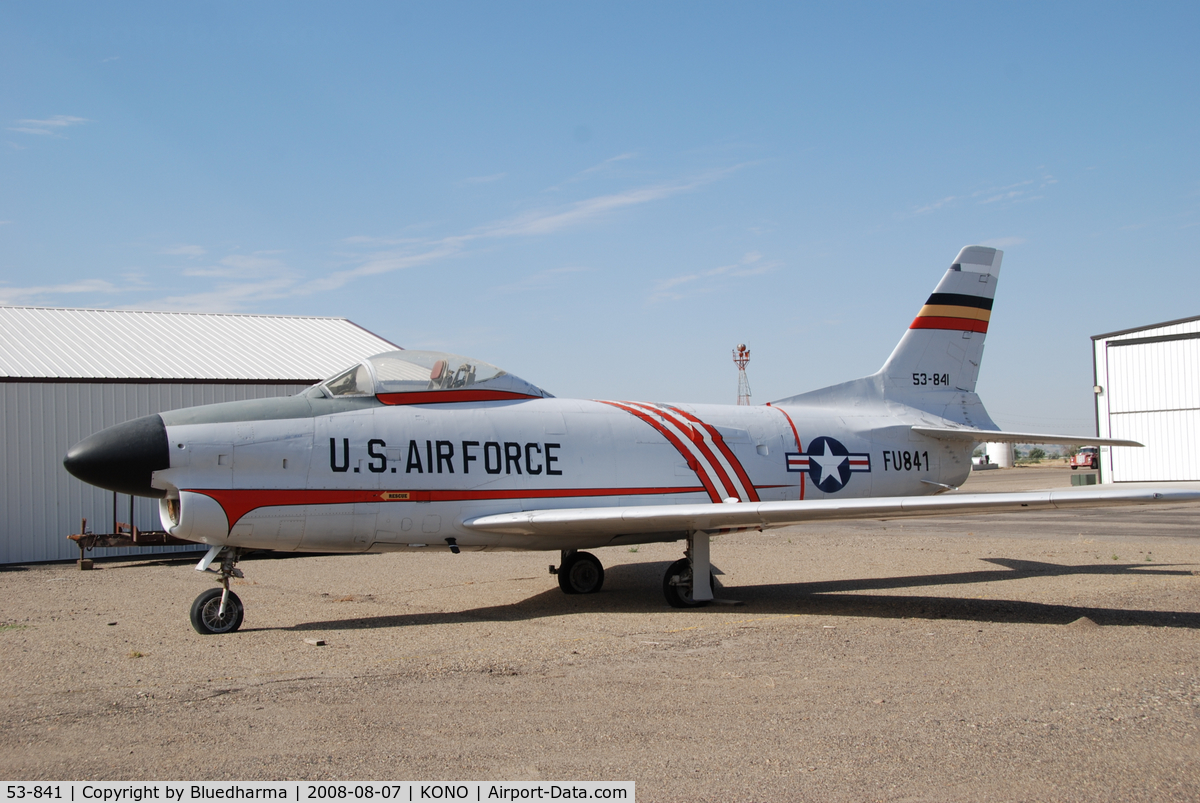 53-841, 1955 North American F-86D Sabre C/N 201-285, Sabre Parked at Ontario Airport. Part of the Merle Maine collection