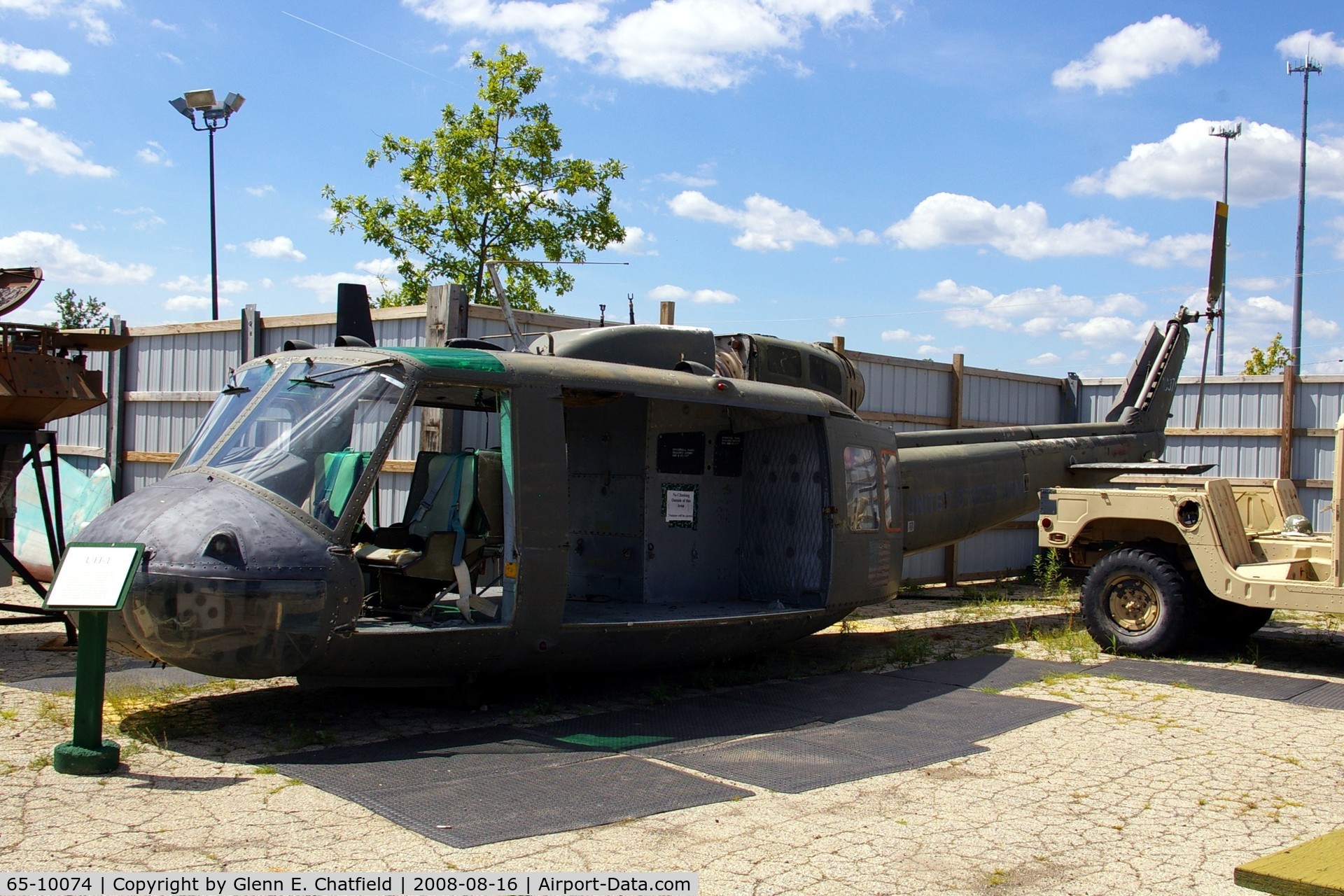 65-10074, 1965 Bell UH-1H Iroquois C/N 5118, At the Russell Military Museum, Russell, IL