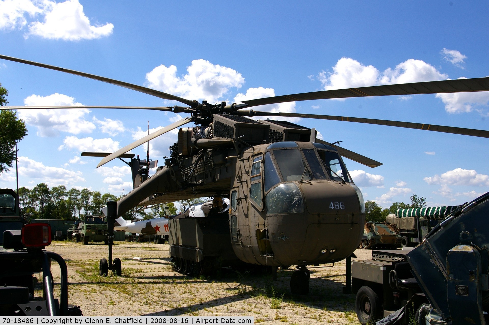 70-18486, 1970 Sikorsky CH-54B Tarhe C/N 64-094, At the Russell Military Museum, Russell, IL