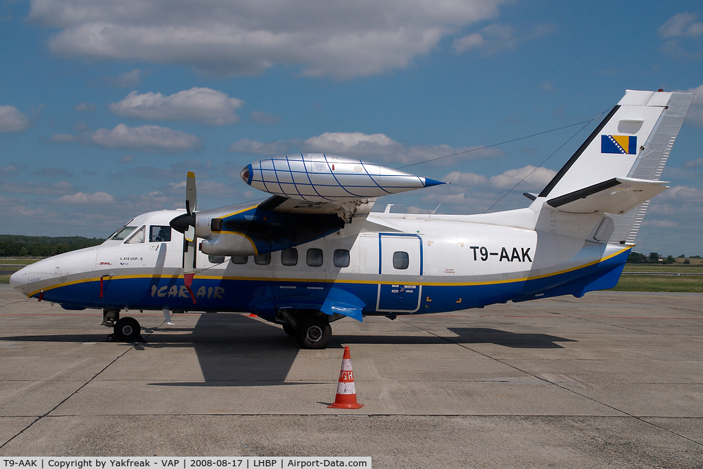 T9-AAK, 1989 Let L-410UVP-E13 Turbolet C/N 892321, Icar Air Let 410