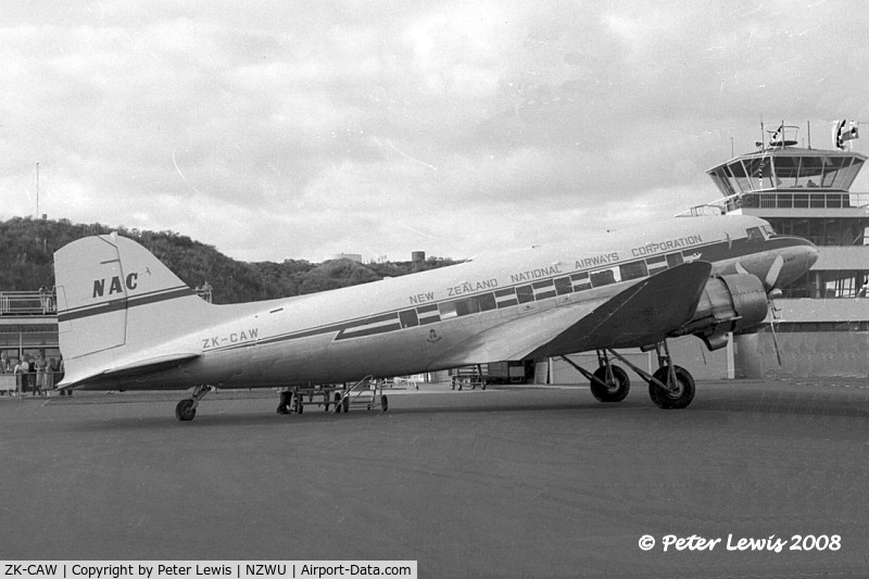 ZK-CAW, 1943 Douglas DC-3 C/N 18923, NZ National Airways Corp., Wellington - 1966