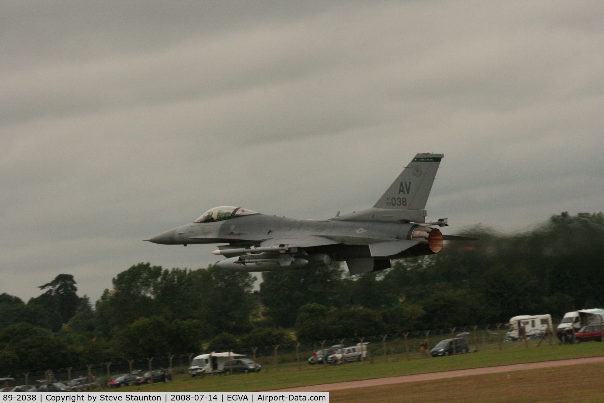 89-2038, 1989 General Dynamics F-16CG Night Falcon C/N 1C-191, Taken at the Royal International Air Tattoo 2008 during arrivals and departures (show days cancelled due to bad weather)