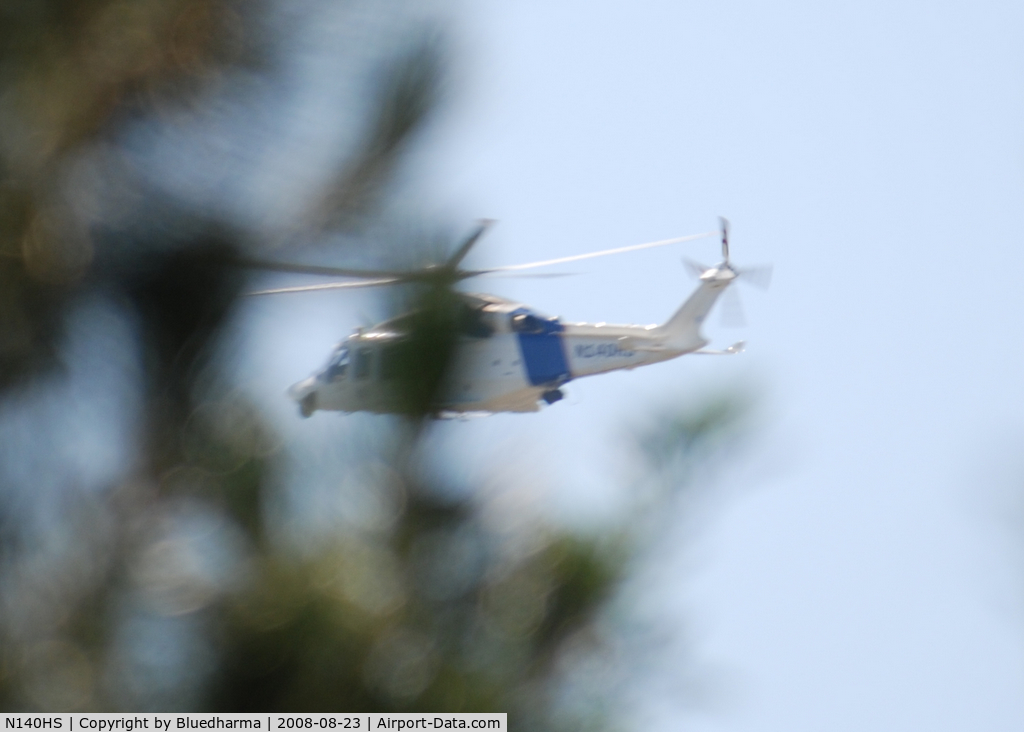 N140HS, 2006 Agusta AB139 C/N 31036, Flying East at a very low level. In Littleton Colorado because of the DNC 2008?