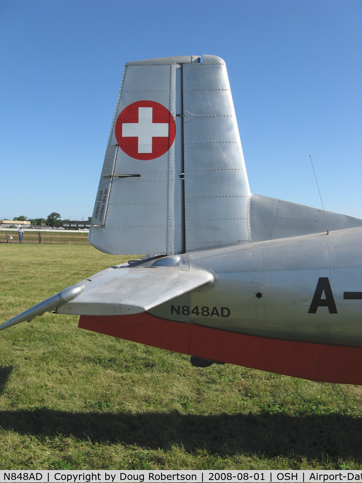 N848AD, 1959 Pilatus P3-05 C/N 486-35, 1959 Pilatus P3-05 Swiss Air Force intermediate trainer of 1950s, Lycoming GO-435-C&D 260 Hp, tail with Swiss flag