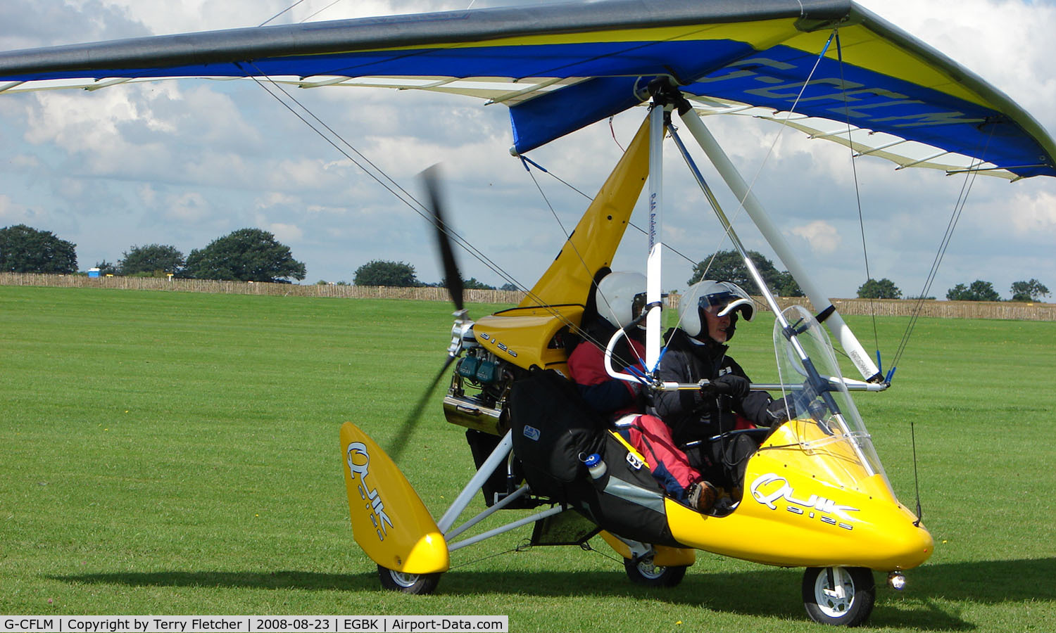 G-CFLM, 2008 Mainair Pegasus Quik C/N 8399, Visitor to Sywell on 2008 Ragwing Fly-in day