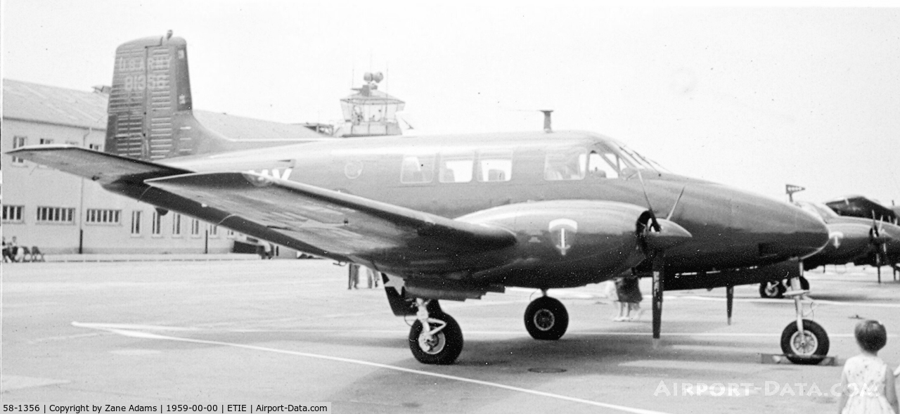 58-1356, 1958 Beech L-23F Seminole C/N LF.5, A Beechcraft L-23F at Heidelberg Army Air Field @ 1961
