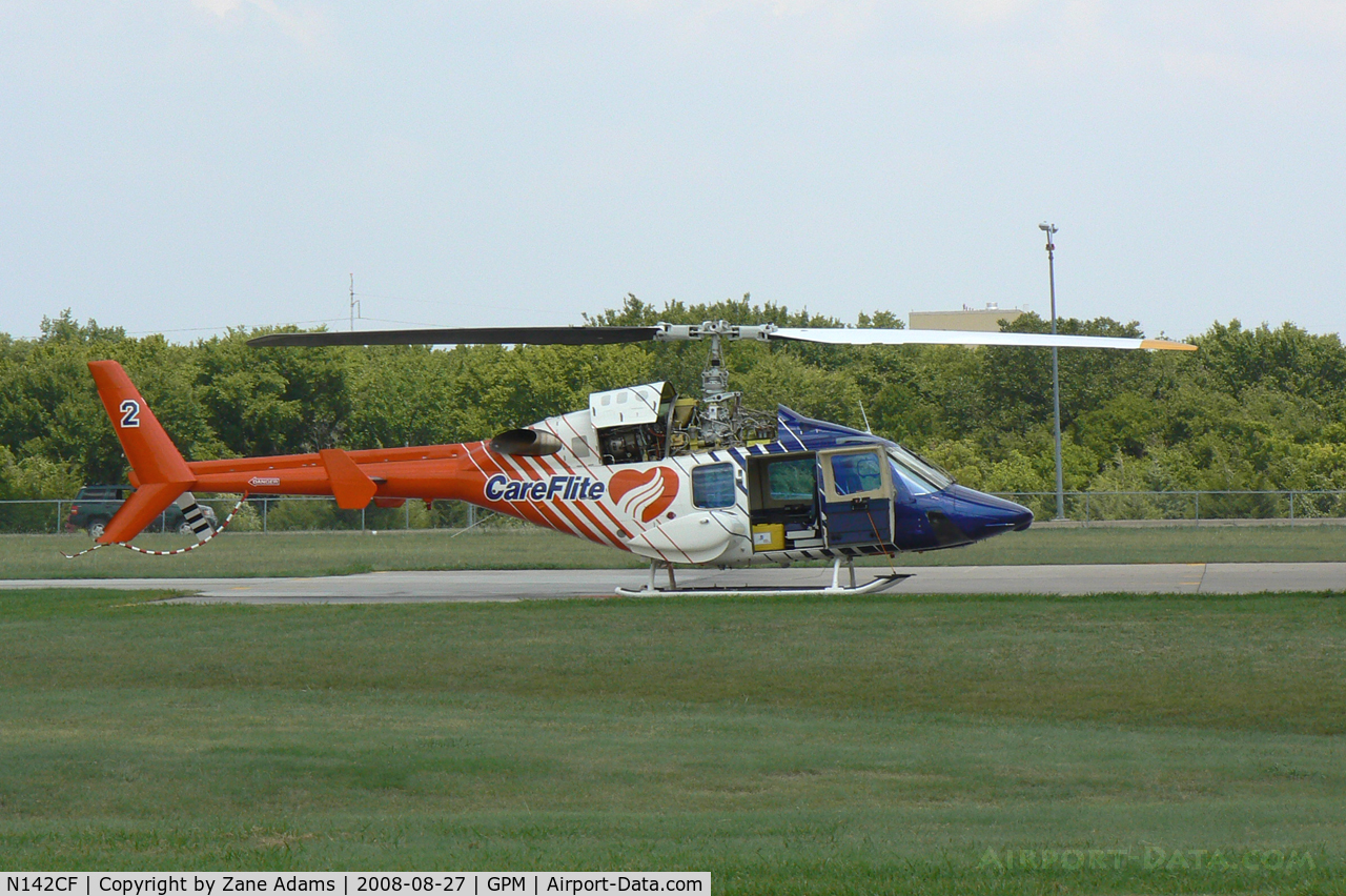 N142CF, 1988 Bell 222U C/N 47565, Careflite at Grand Prairie Hanger
