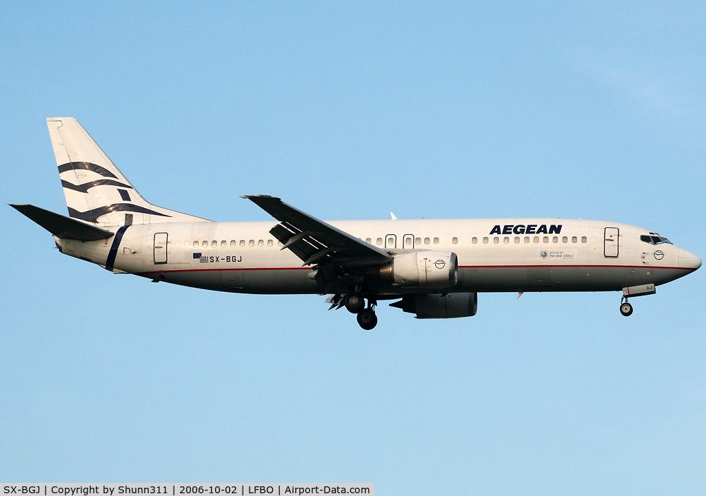 SX-BGJ, 1992 Boeing 737-4S3 C/N 25595, Landing rwy 14R