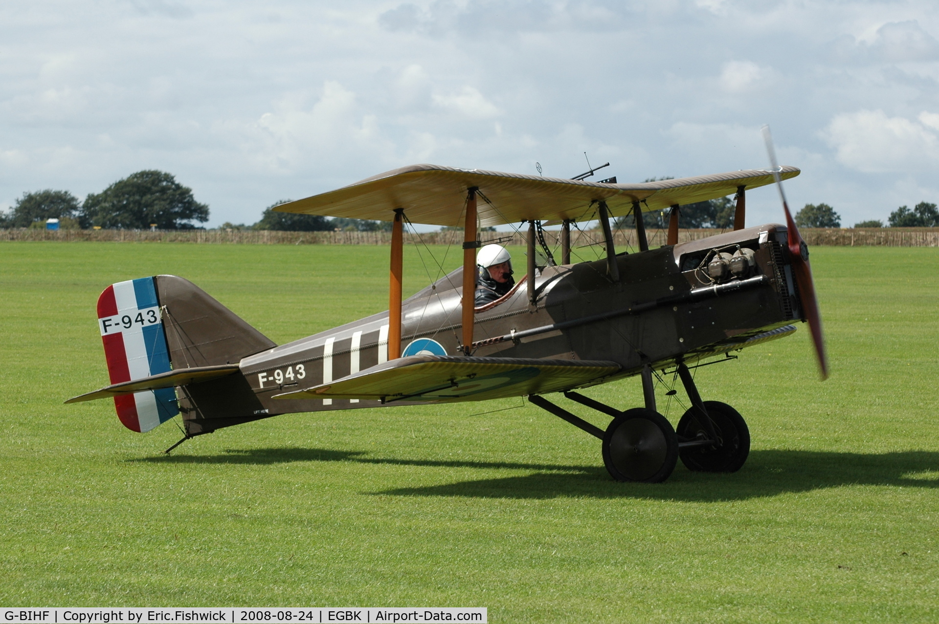 G-BIHF, 1983 Royal Aircraft Factory SE-5A Replica C/N PFA 020-10548, 2. F-943 at Sywell Airshow 24 Aug 2008 (Yorkshire Air Museum)