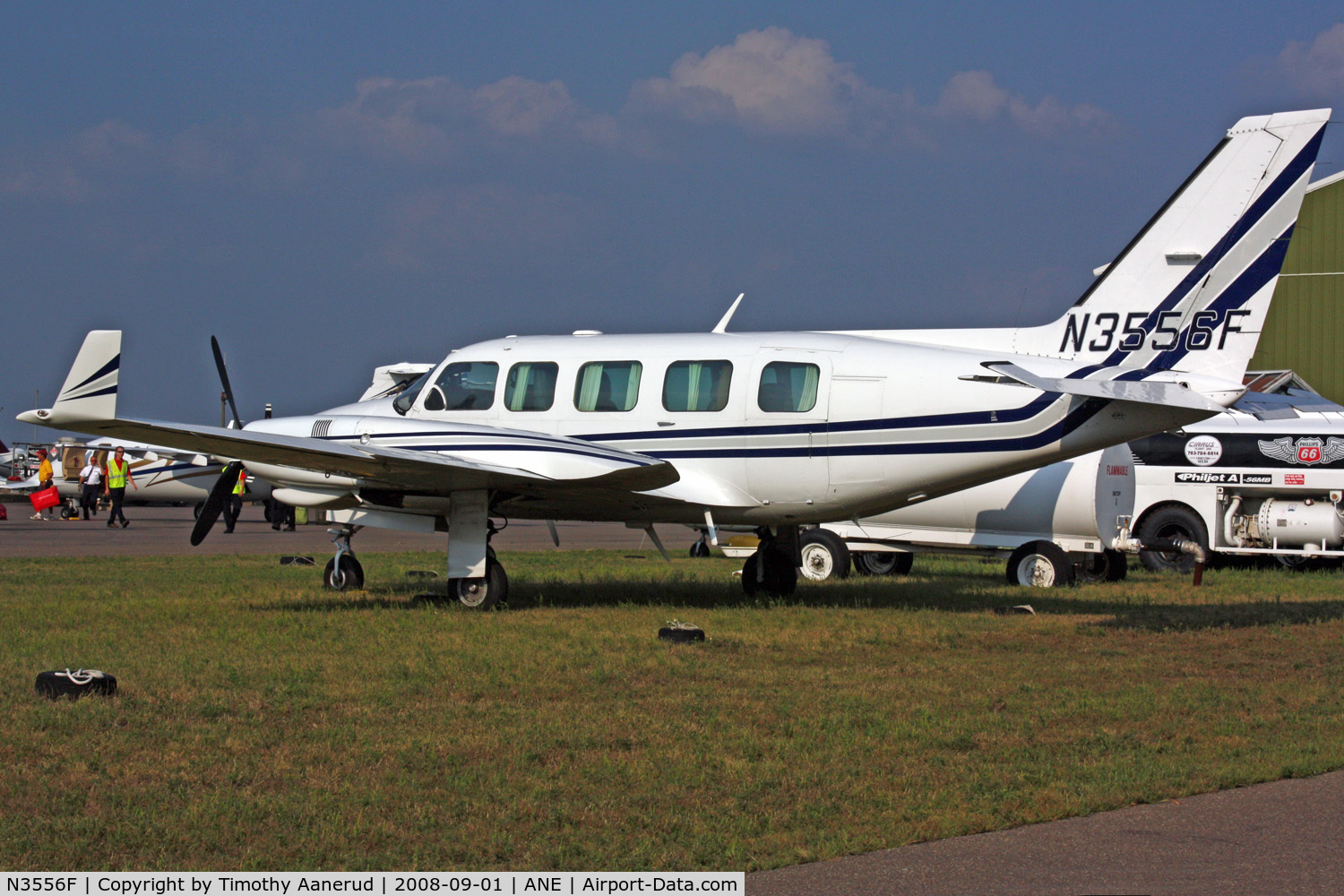 N3556F, Piper PA-31-350 Chieftain C/N 31-8052066, Parked at Anoka County