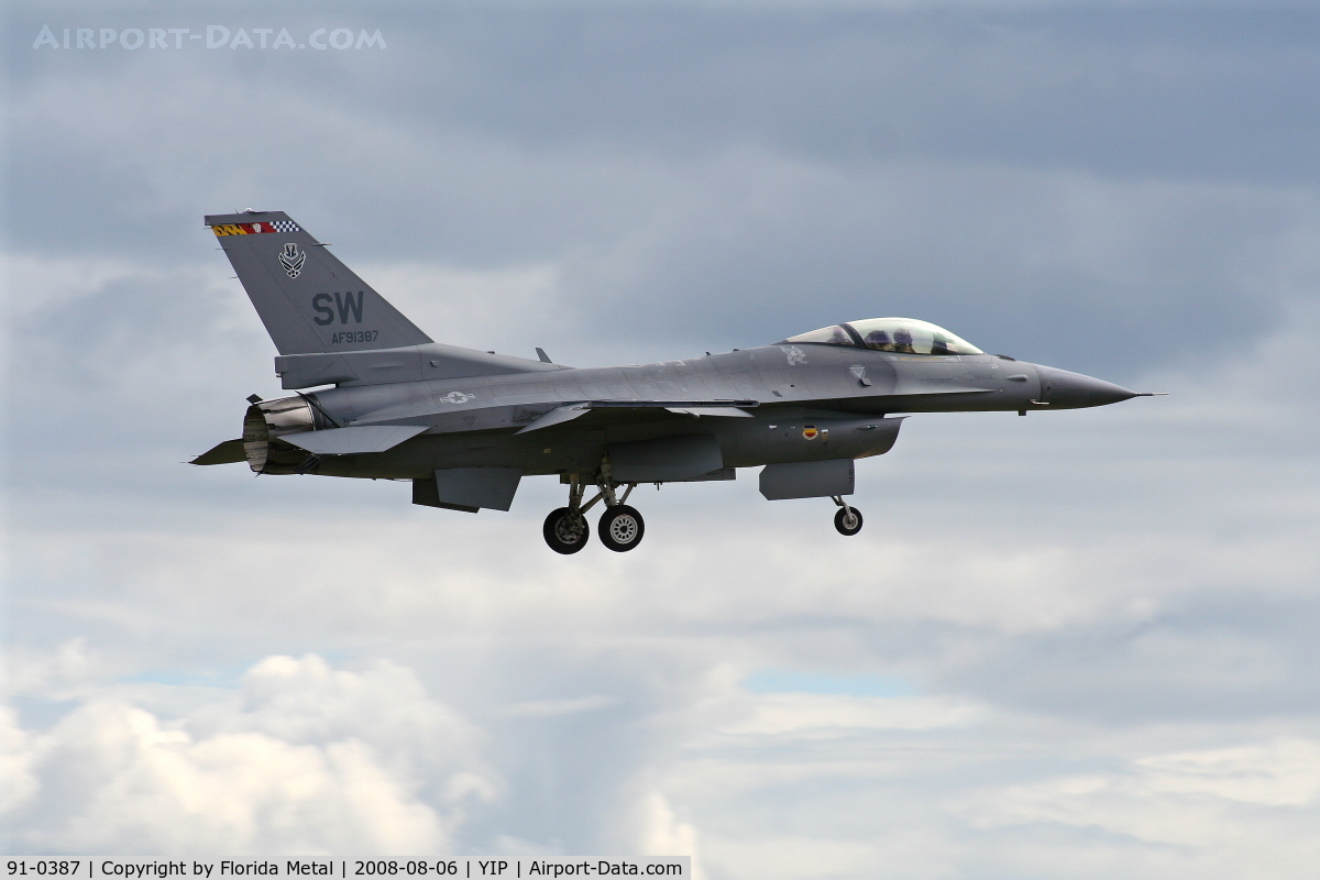 91-0387, 1991 General Dynamics F-16CM Fighting Falcon C/N CC-85, F-16C Falcon