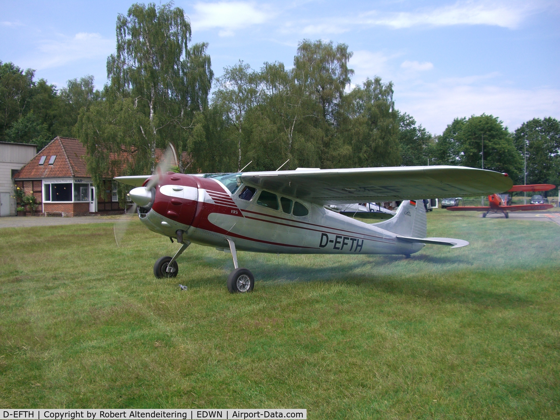 D-EFTH, 1953 Cessna 195B Businessliner C/N 16087, At EDWN Nordhorn-Lingen Homebase