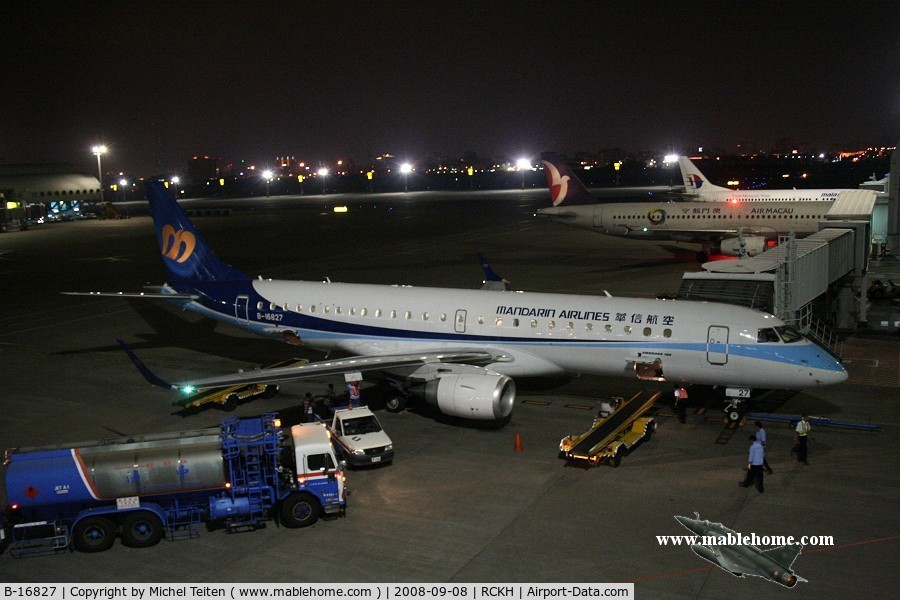 B-16827, 2008 Embraer 190AR (ERJ-190-100IGW) C/N 19000182, Mandarin Airlines