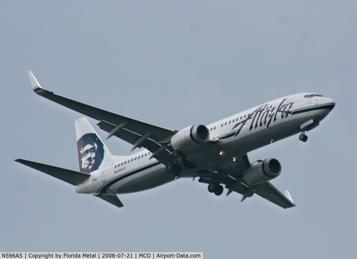 N596AS, 2008 Boeing 737-890 C/N 35688, Alaska Air 737-800 arriving from SEA