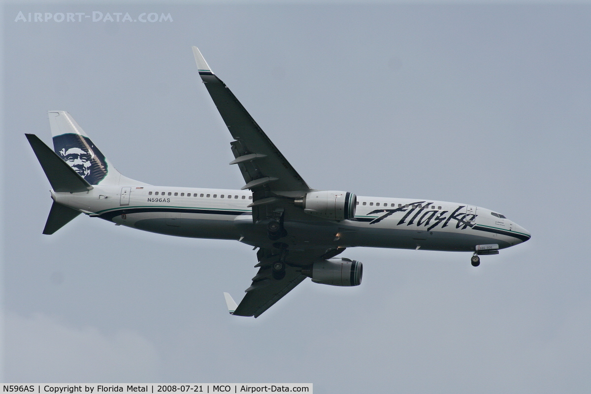 N596AS, 2008 Boeing 737-890 C/N 35688, Alaska Air 737-800 arriving from SEA