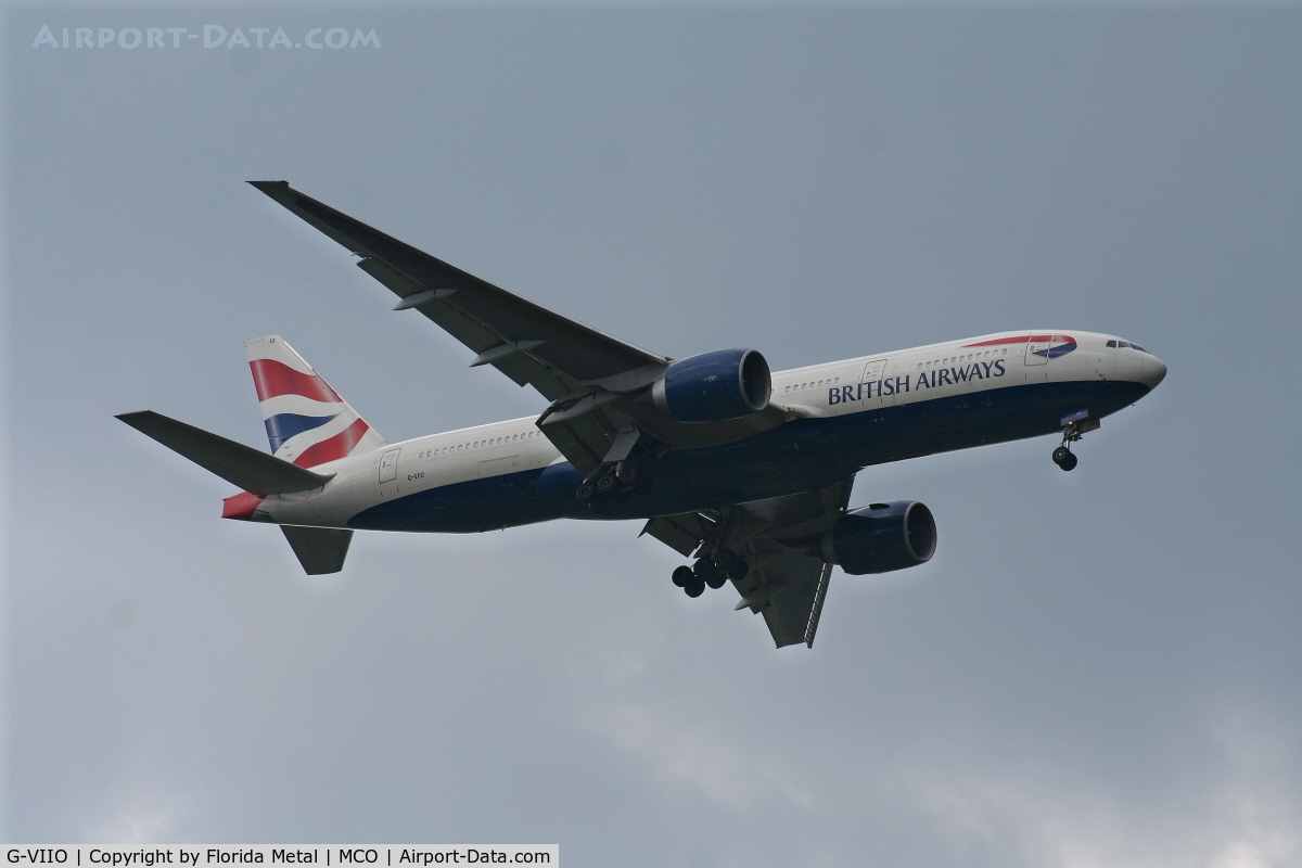 G-VIIO, 1999 Boeing 777-236 C/N 29320, British Airways 777-200 from LGW trying to beat the storm in