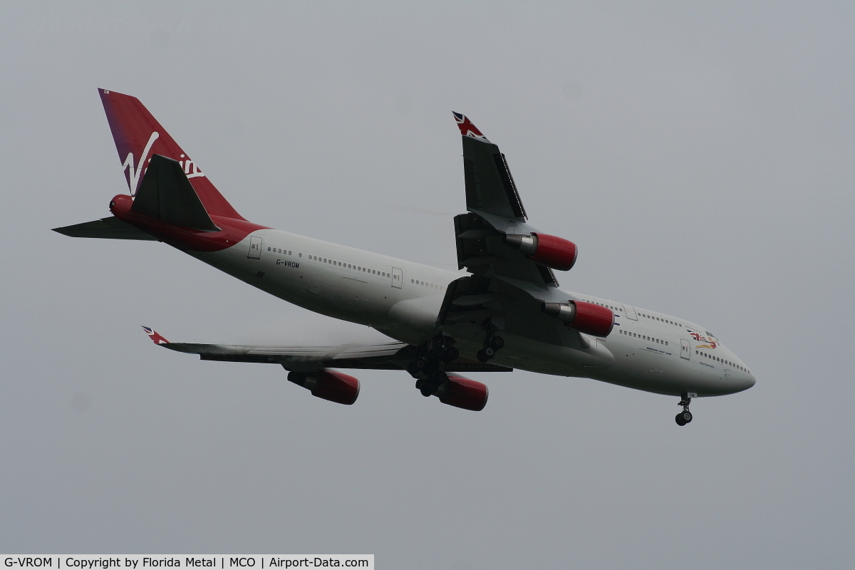 G-VROM, 2001 Boeing 747-443 C/N 32339, Virgin Atlantic 747-400 arriving from LGW