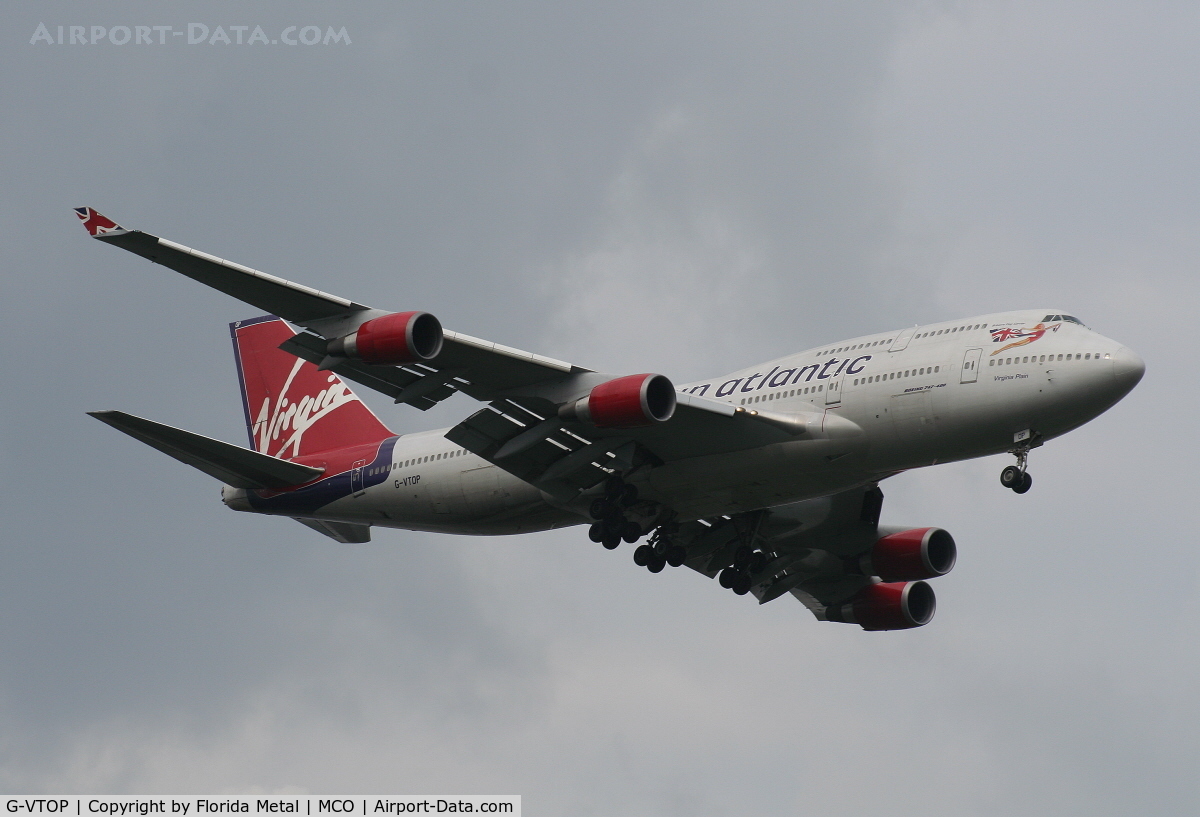 G-VTOP, 1997 Boeing 747-4Q8 C/N 28194, Virgin Atlantic 747-400 arriving from MAN