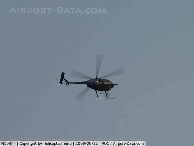 N108PP, 2008 MD Helicopters 369E C/N 0578E, Pomona PD's new helicopter MD 500E turning southbound