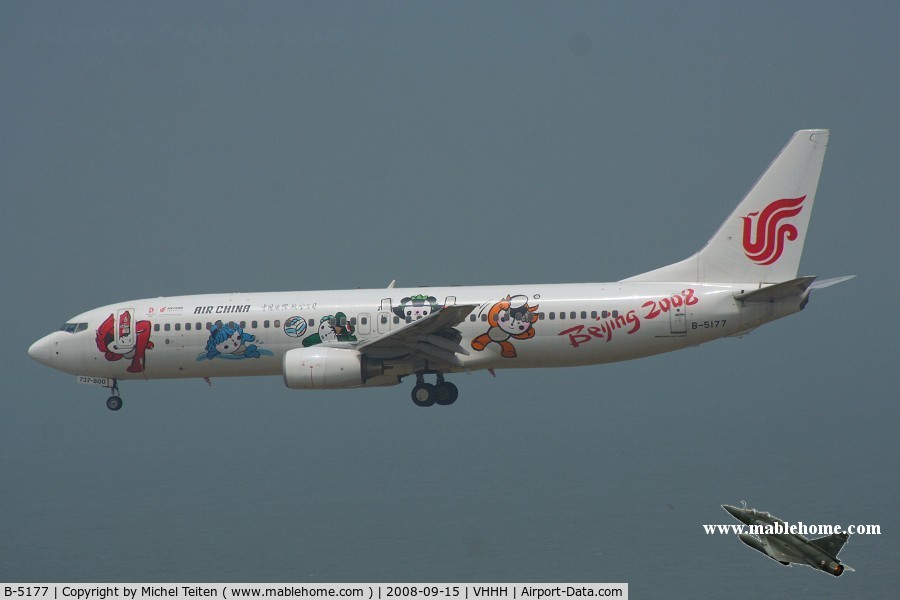 B-5177, 2006 Boeing 737-86N C/N 35210, Air China wearing a special scheme for the Olympics Games