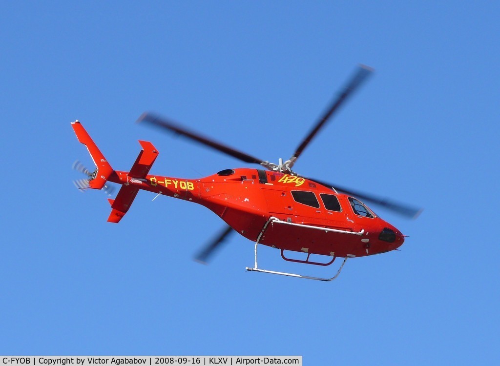C-FYOB, 2008 Bell 429 GlobalRanger C/N 57002, At Leadville. A new Bell 429 model.