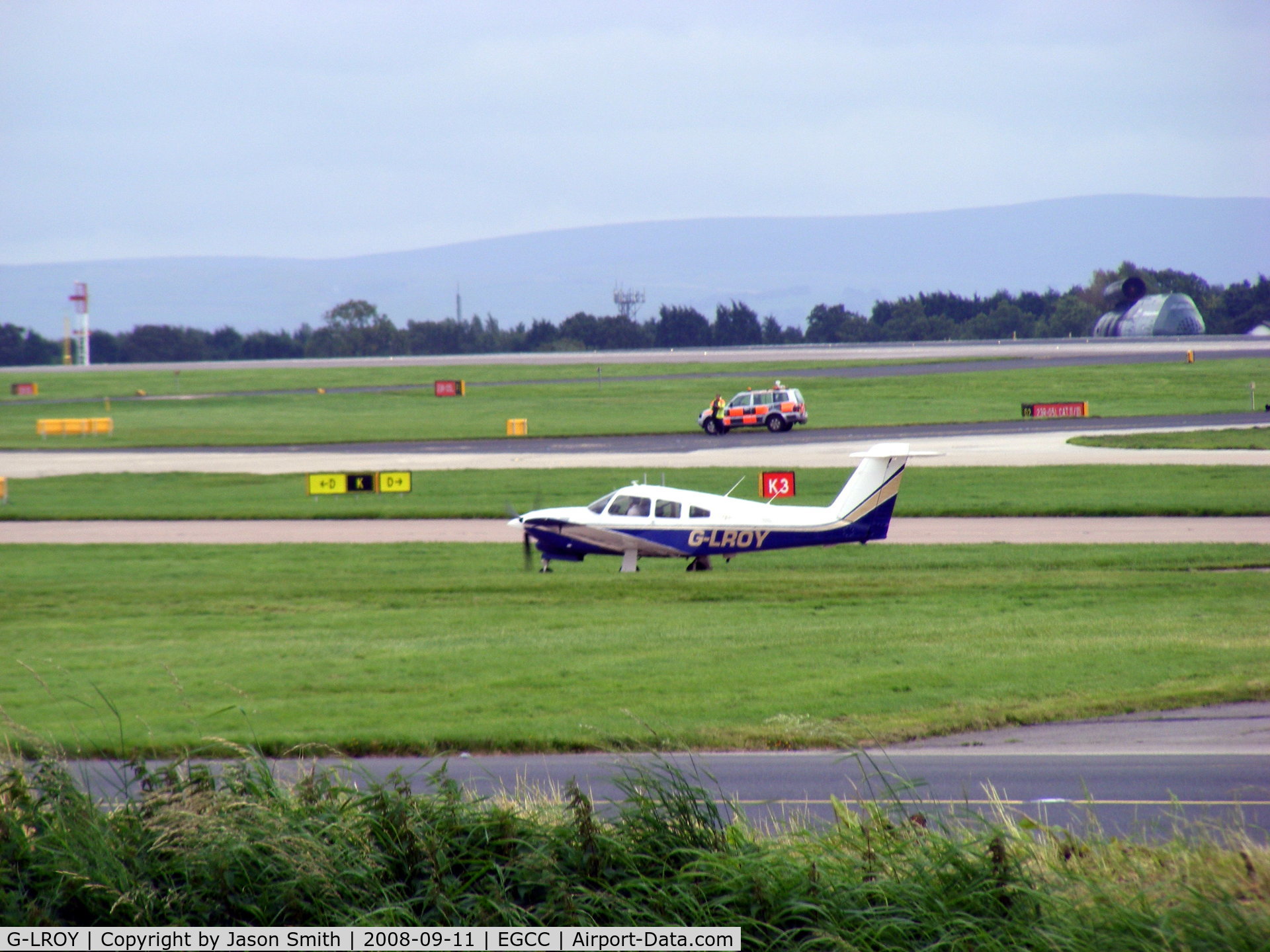 G-LROY, 1981 Piper PA-28RT-201T Turbo Arrow IV C/N 28R-8131024, Landing At EGCC/MAN (Manchester Airport)