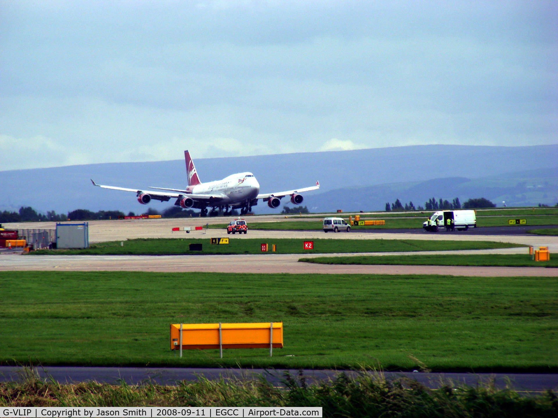 G-VLIP, 2001 Boeing 747-443 C/N 32338, Virgin Atlantic Flight Landing At EGCC