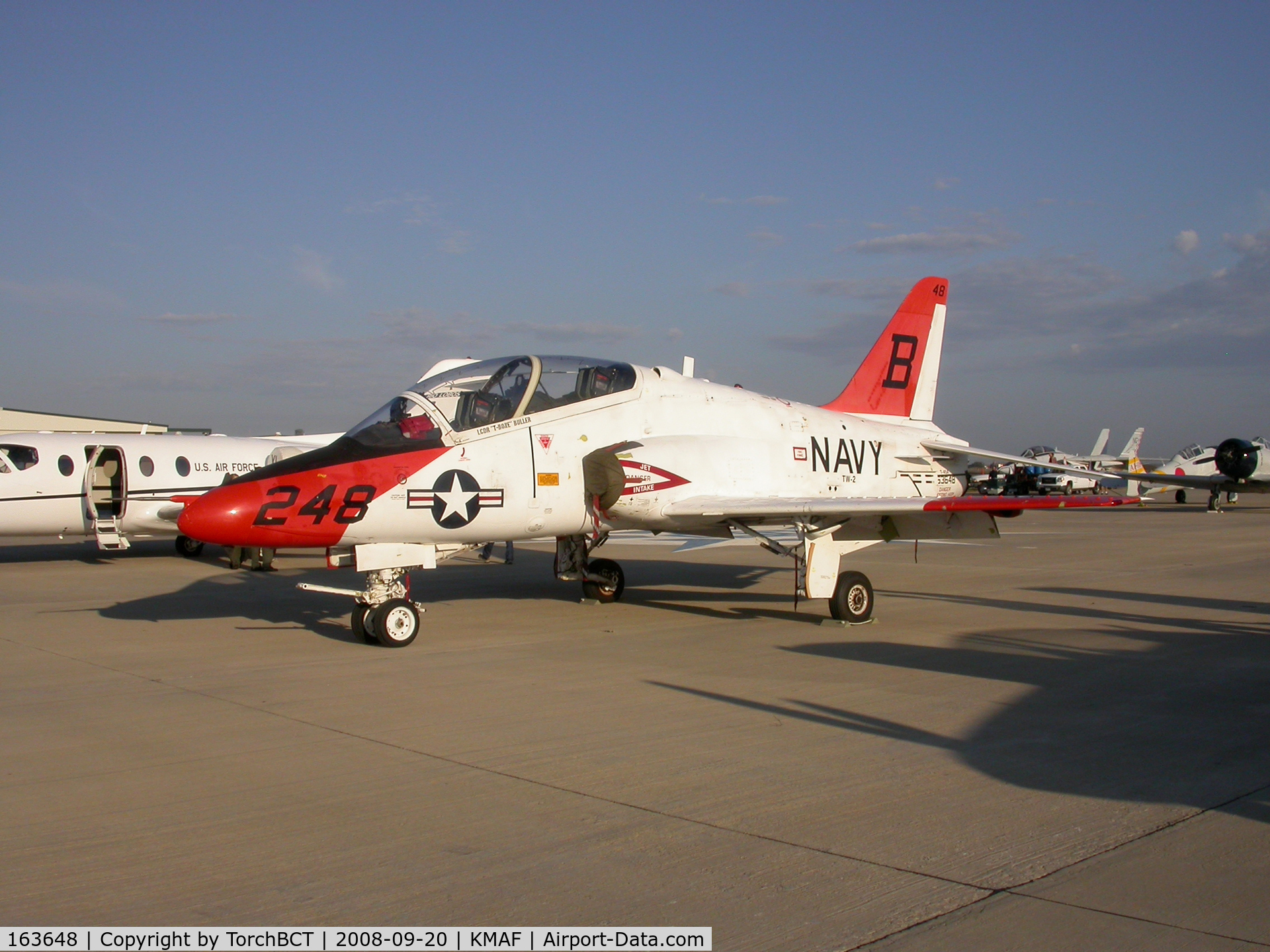 163648, McDonnell Douglas T-45A Goshawk C/N A050, Goshawk @ KMAF for Fina-CAF Airsho 2008.