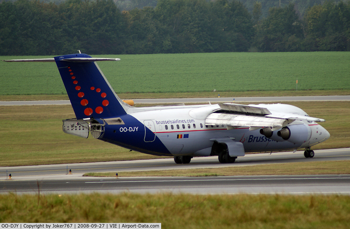 OO-DJY, 1997 British Aerospace Avro 146-RJ85 C/N E.2302, Brussels Airlines Avro Regional Jet RJ85