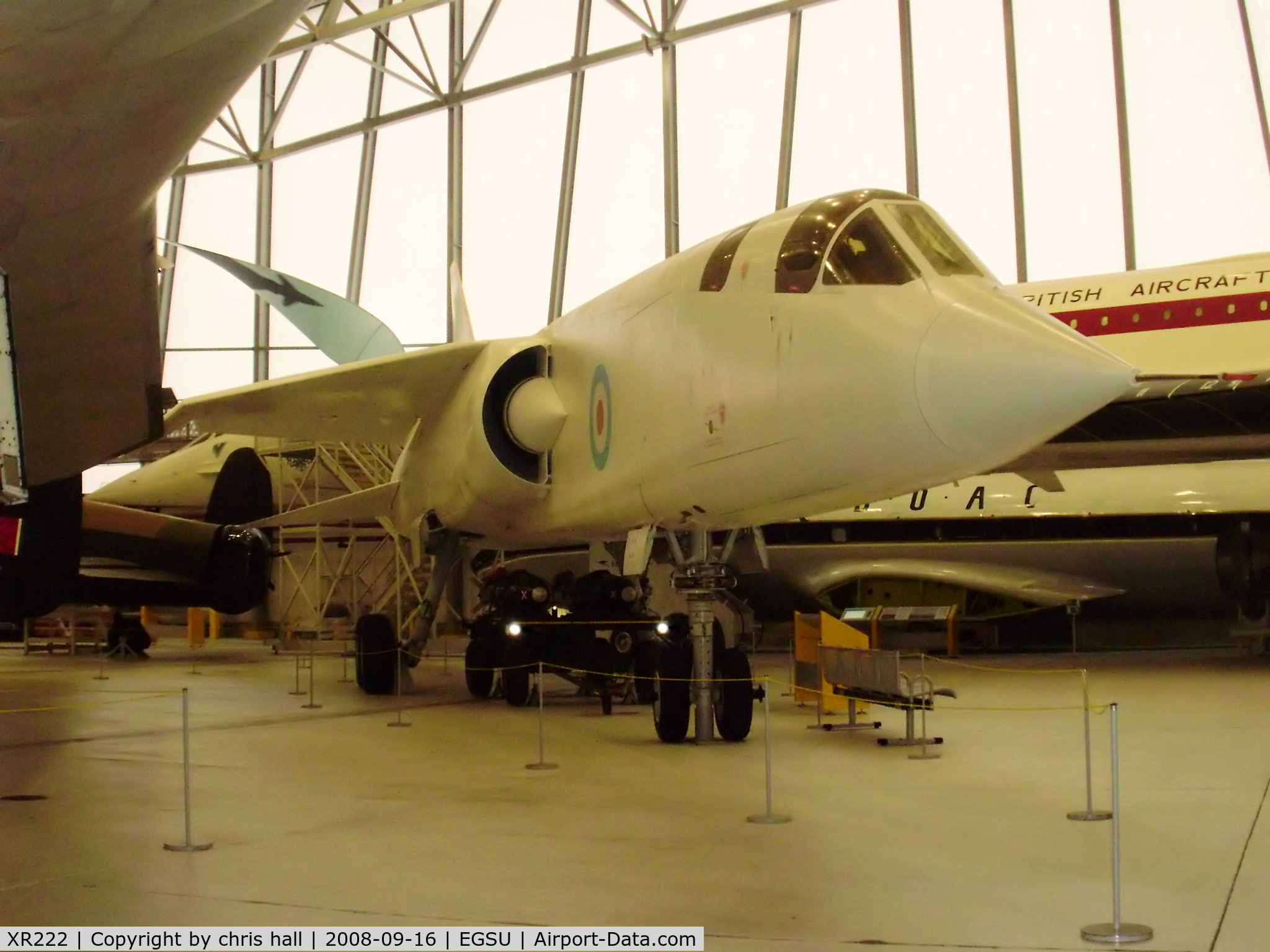 XR222, 1964 BAC TSR-2 C/N XO-4, displayed inside the AirSpace hangar, Duxford